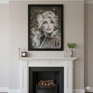 HANDCRAFTED Abstract Dolly Parton Painting HANDPAINTED HANDMADE Wall Art Decor